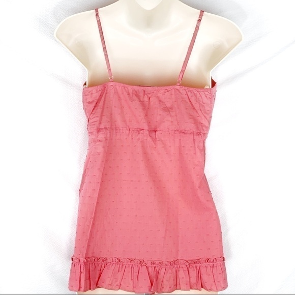 New-pathway LA Boutique Brand, Swiss Dot Cotton, Strappy Front Tie Camisole Top - Picture 4 of 9